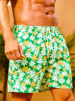 Pocket Floral Print Swim Trunks