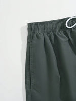 Drawstring Waist Swim Trunks