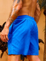 Drawstring Waist Plain Swim Trunks