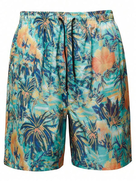 All Over Print Drawstring Shorts with Pocket