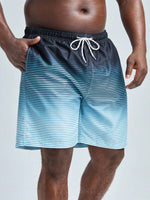 Striped Pattern Swim Shorts