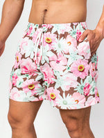 Non Stretch Floral Drawstring Shorts