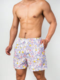 Drawstring Waist Floral Print Swim Shorts