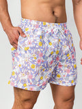 Drawstring Waist Floral Print Swim Shorts