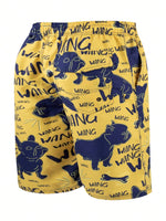 Cartoon And Letter Print Swim Shorts