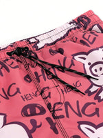 Cartoon And Letter Graphic Print Swim Shorts