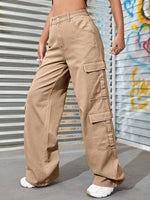 Zipper Fly Flap Pocket Jeans