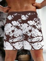 Graphic Print Drawstring Waist Swim Trunks