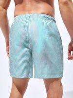 Striped Drawstring Waist Swim Shorts