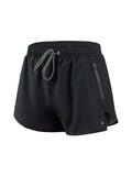 Zip Side Drawstring Waist Swim Trunks