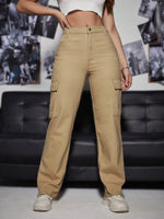 High Rise Cargo Jeans