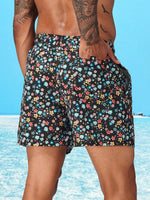 Ditsy Floral Drawstring Swim Trunks