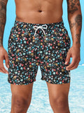 Ditsy Floral Drawstring Swim Trunks