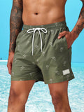 Whale Print 2 In 1 Swim Trunks