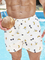 Banana Print Swim Trunks