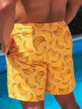 Banana Print Waist Swim Trunks