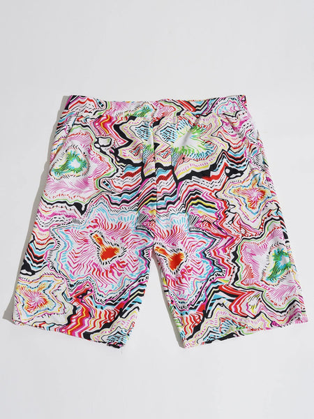 Allover Print Medium Stretch Swim Trunks