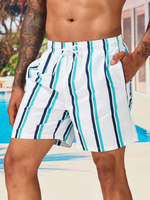 Striped Printed Swim Shorts