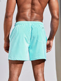 Vertical Striped Drawstring Swim Shorts