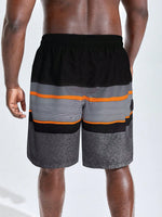 Printed Strips Shorts With Drawstring