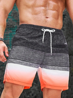 Striped Print Swim Shorts