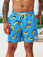 Banana Printed Waist Swim Trunks