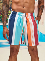Colorful Striped Swim Shorts