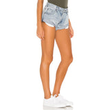 Mid Rise Cuffed Denim Shorts For Casual Wear
