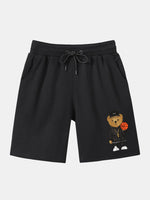 Basketball And Bear Printed Mid Length Shorts