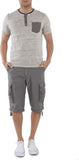 Button Fly Belted Cargo Shorts