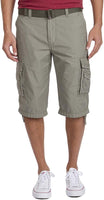 Belted Cargo Shorts With Adjustable Cuffs