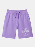 Drawstring Plain Patterned Mid Length Shorts