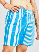 Vertical Striped Print Beach Shorts