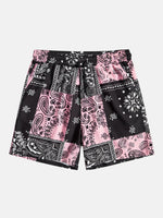 Paisley Drawstring Print Shorts