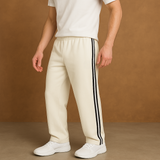 Straight Lounge Pants With Double Stripe Detail