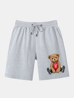 New York Bear Print Mid Length Shorts