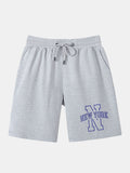 Drawstring Plain Patterned Mid Length Shorts