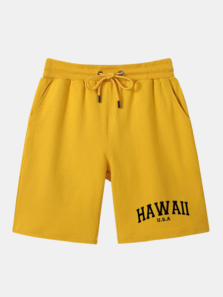 Hawaii Print Mid Length Shorts