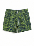 Letter Patched Detail Swim Trunks