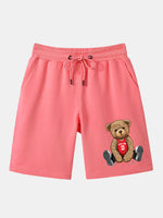 New York Bear Print Mid Length Shorts