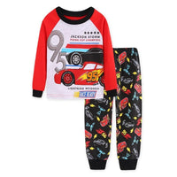 Cartoon Cars Print Pajama Set for Kids