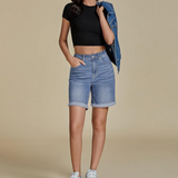 Fold Hem Button Shorts –  Practical Design for Active Days