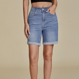 Fold Hem Button Shorts –  Practical Design for Active Days