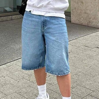 Loose Denim Shorts – Wide Fit with Functional Pockets