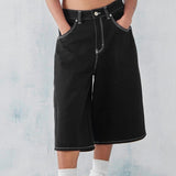 Loose Denim Shorts – Wide Fit with Functional Pockets