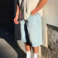 Loose Denim Shorts – Wide Fit with Functional Pockets