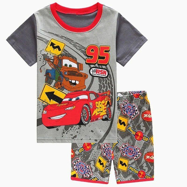 Race Car Print Shorts Set for Kids