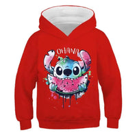 Playful Character Hoodie With Watermelon Design