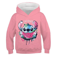 Playful Character Hoodie With Watermelon Design