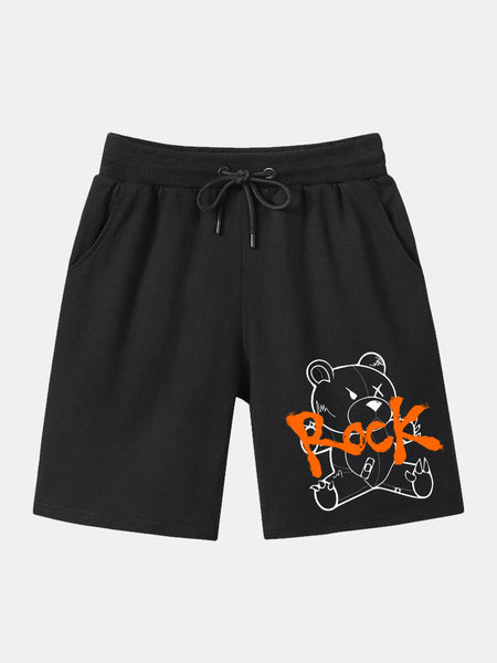 Rock Bear Printed Mid Length Shorts